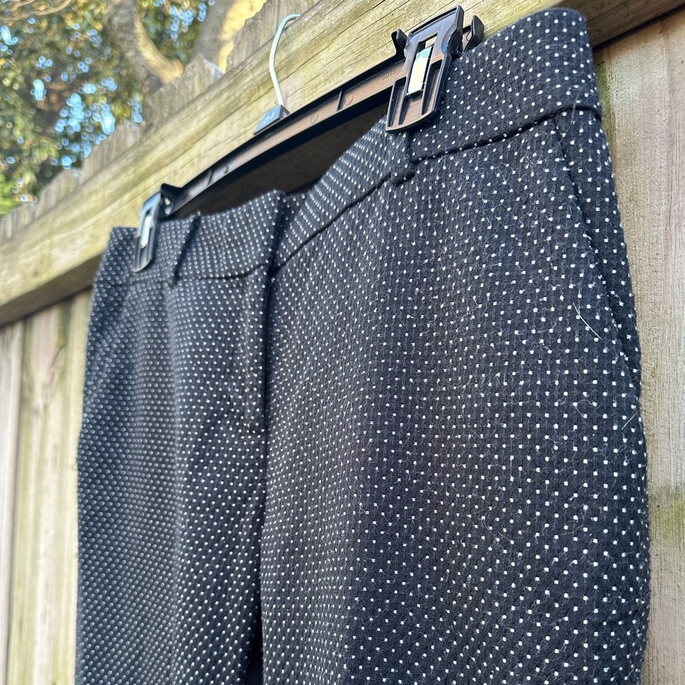 Ann Taylor Polka Dot Dress Pants Office Work Straight Leg Black White Size 4 - Picture 2 of 11